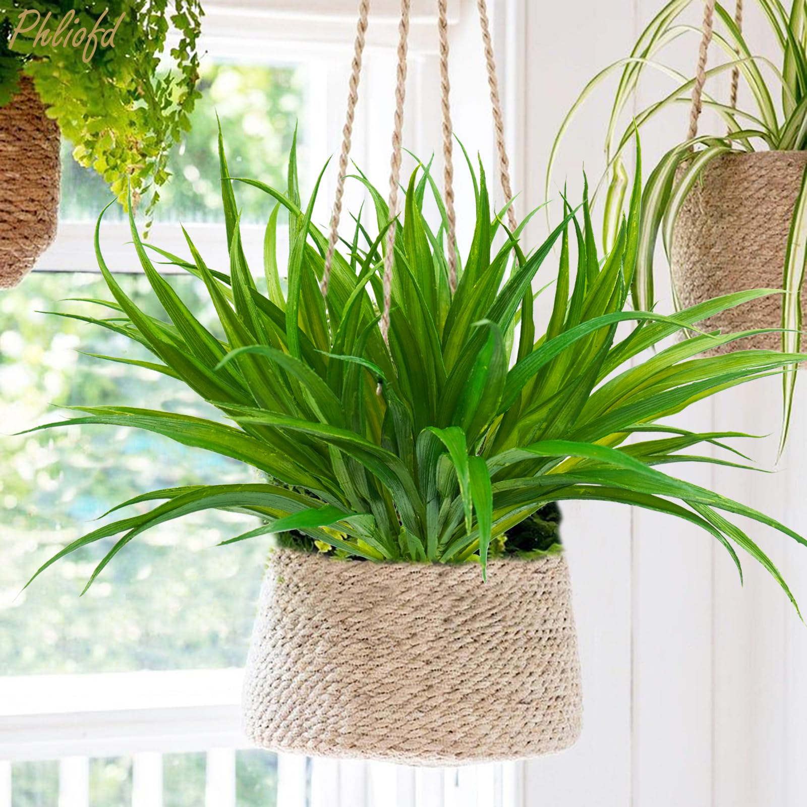 Phliofd 32 Pcs Artificial Grass Fake Plants 17.3In Outdoor Plants Uv Resistant Faux Greenery Stems Fake Grass For Home Window Ga