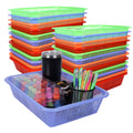 Kolewo4ever 24 Pack Classroom Storage Baskets Pencil Organizer Bins 13.5 x 10 x 3 Inch Paper Trays Basket Plastic Book Basket fo
