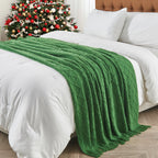 Inhand Green Christmas Throw Blanket For Couch And Bed, Birthday Gifts For Women Teen Girl Friend Home Decor Knitted Twin Size B