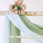 Donren Sage Green Sheer Window Scarf Valance - Luxury Soft Semi Sheer Scarf For Window Wedding Arch Sheer Curtains Scarf (1 Pane
