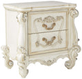 Acme Versailles 2 Drawer Nightstand in Bone and White