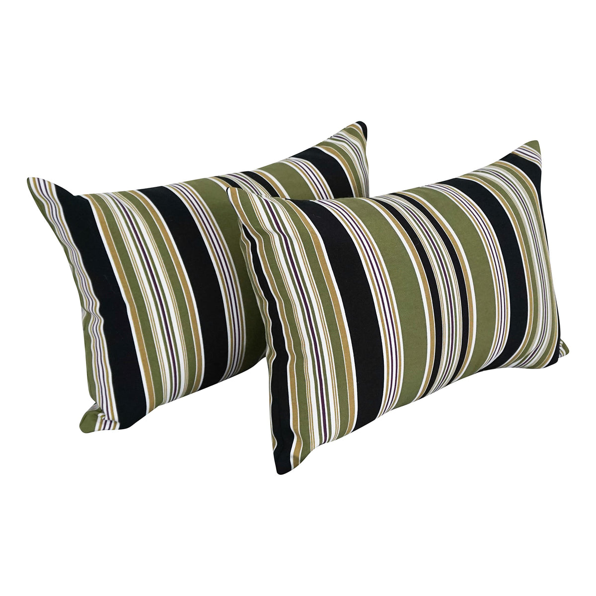 Blazing Needles Indoor/Outdoor Rectangular Throw Pillow, 19&quot; by 11&quot;, Eastbay Onyx 2 Count