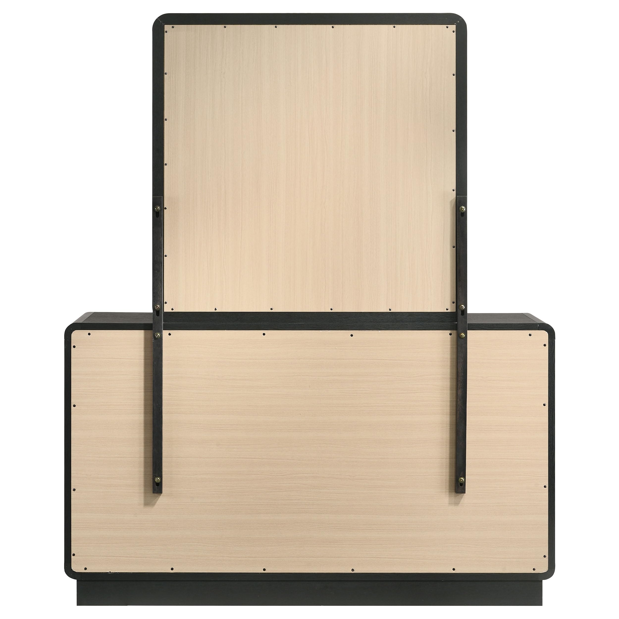 Coaster Home Furnishings Cavelle Transitional 59-inch 6-Drawer Bedroom Dresser with Mirror Bedroom Clothing Storage Cabinet Wide Chest of Drawers Organizer Unit Black 223663M