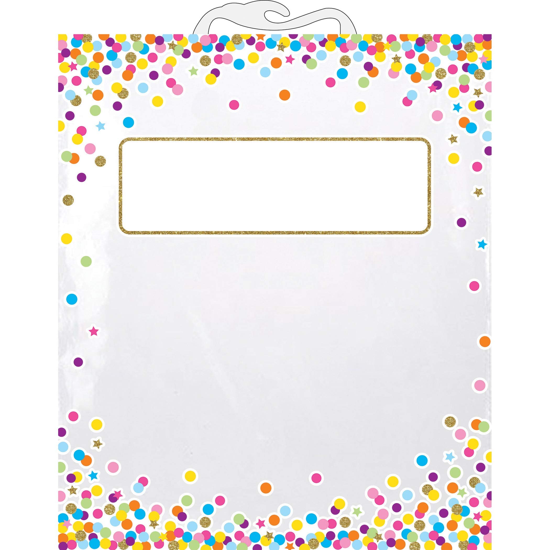 Ashley Productions ASH10560 Hanging Confetti Pattern Storage/Book Bag, Polyethylene (PE), 10.5 x 12.5