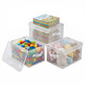 Blovzbloom 3 Pack Clear Storage Bins with Lids, Foldable Toy Organizer Bins PVC Transparent Storage Box for Toys, Clothes, Towel