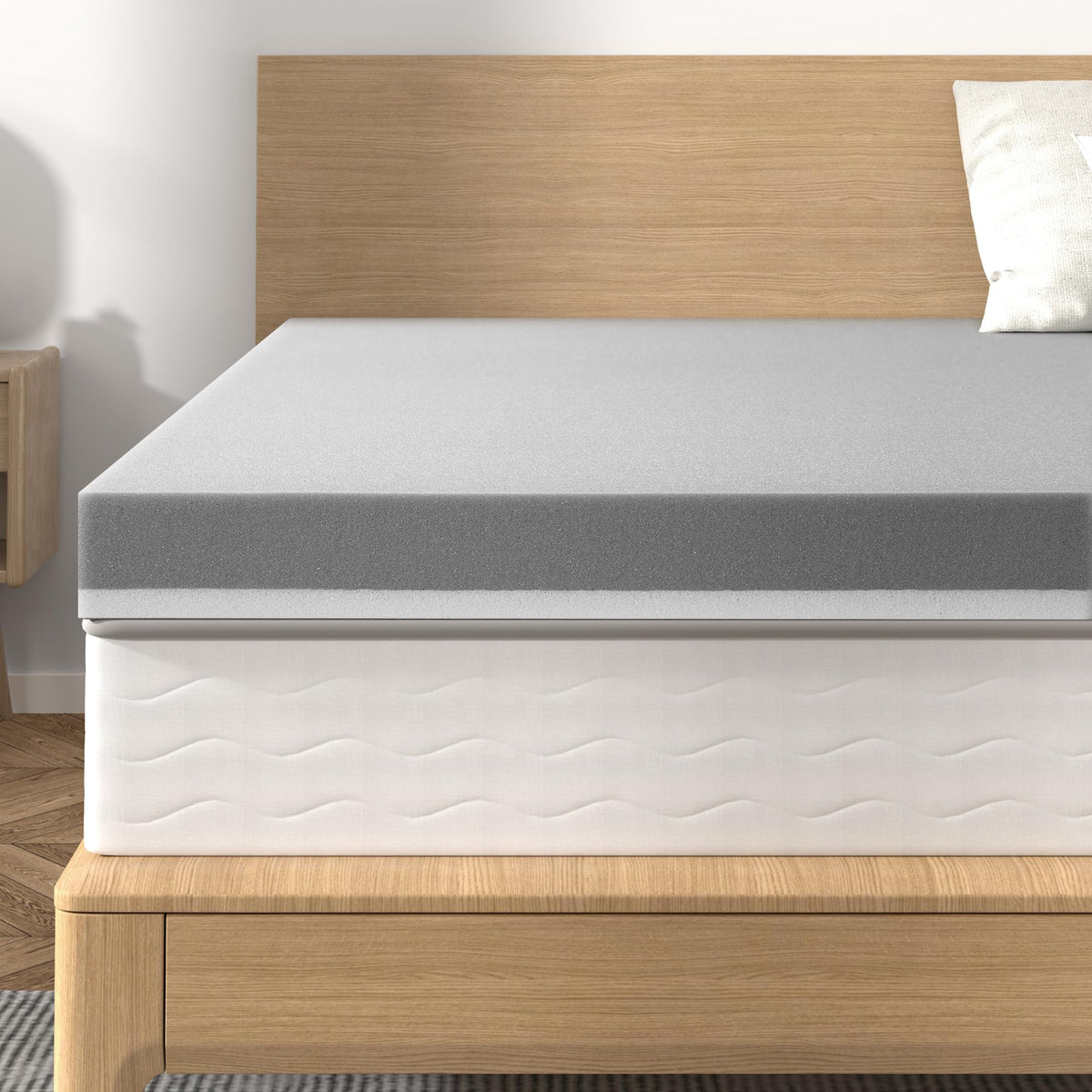 BedStory Extra Firm Mattress Topper Full Size 2 Inch - Memory Foam Mattress Topper for Back Pain Relief - Gel & Bamboo Charcoal 