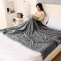HOKIPO Fleece AC Throw Blanket Double Bed Queen, 200X230 Cm / 6.5X7.5 Feet, Dark Grey (AR5743DGRY)