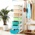 Kuber Industries 7 Layer Plastic Modular Storage Drawer Organizer With Wheels | Chest Of Drawer Storage Box For Living Room, Off