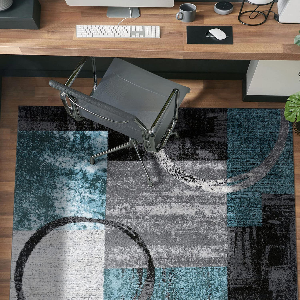 Rugshop Contemporary Abstract Circle Design Soft Area Rug 4' X 6' Gray