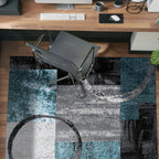 Rugshop Contemporary Abstract Circle Design Soft Area Rug 4' X 6' Gray