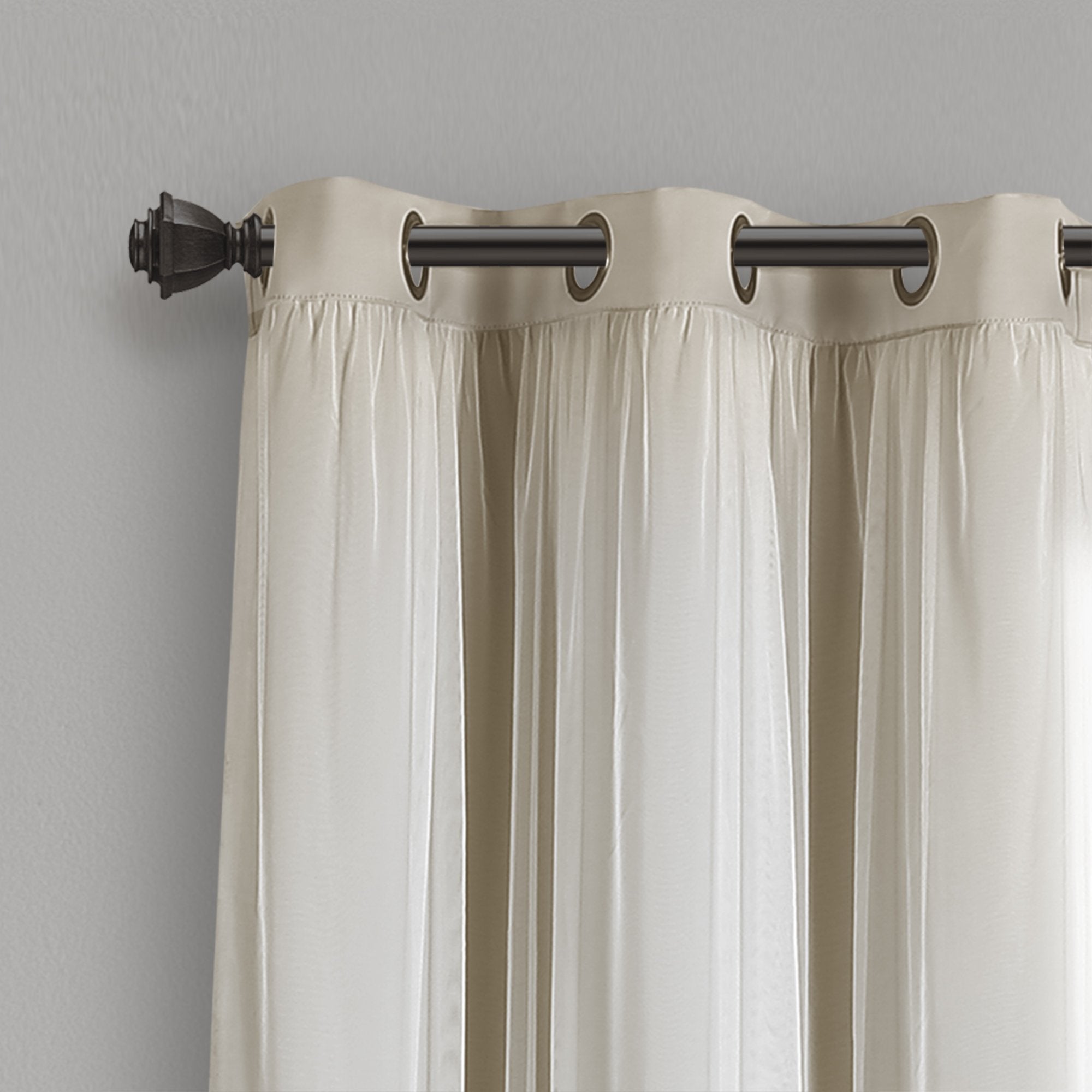 Lush Decor Sheer Grommet Curtains With Insulated Blackout Lining, Window Curtain Panels, Pair, 38''W X 63''L, Wheat - Curtain Wi