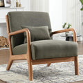 IOMOR Accent Chair Mid Century Modern Chair Linen Fabric Living Room Chairs with Solid Wood Frame Comfy Upholstered and Lumbar P