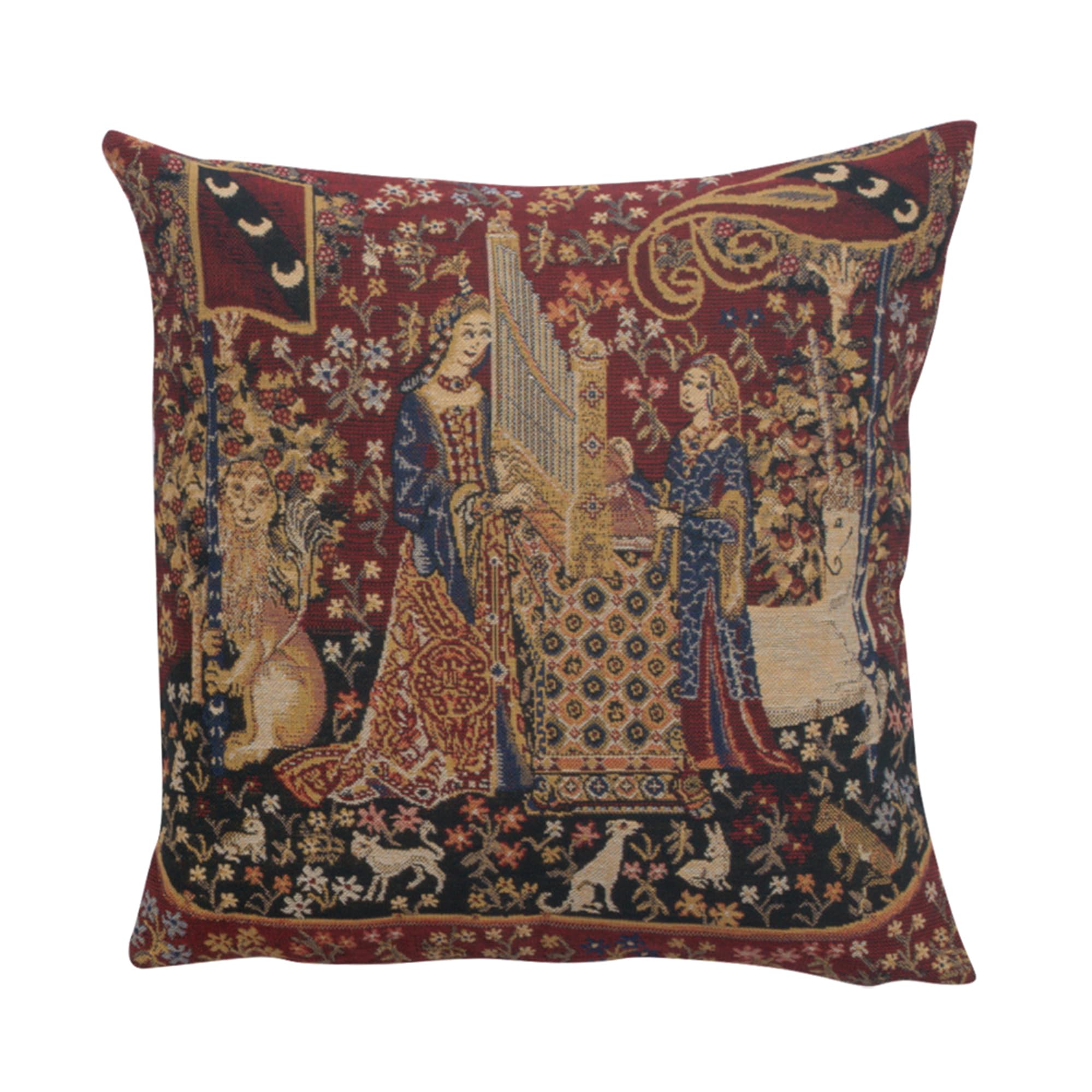 Charlotte Home Furnishings Inc. Hearing Ii Square Throw Pillow Cover - 16 X 16 Decorative Boho Cushion Case For European Cotton