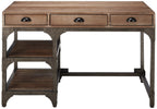 HomeRoots Furniture Weathered Oak & Antique Silver Desk, Multicolor