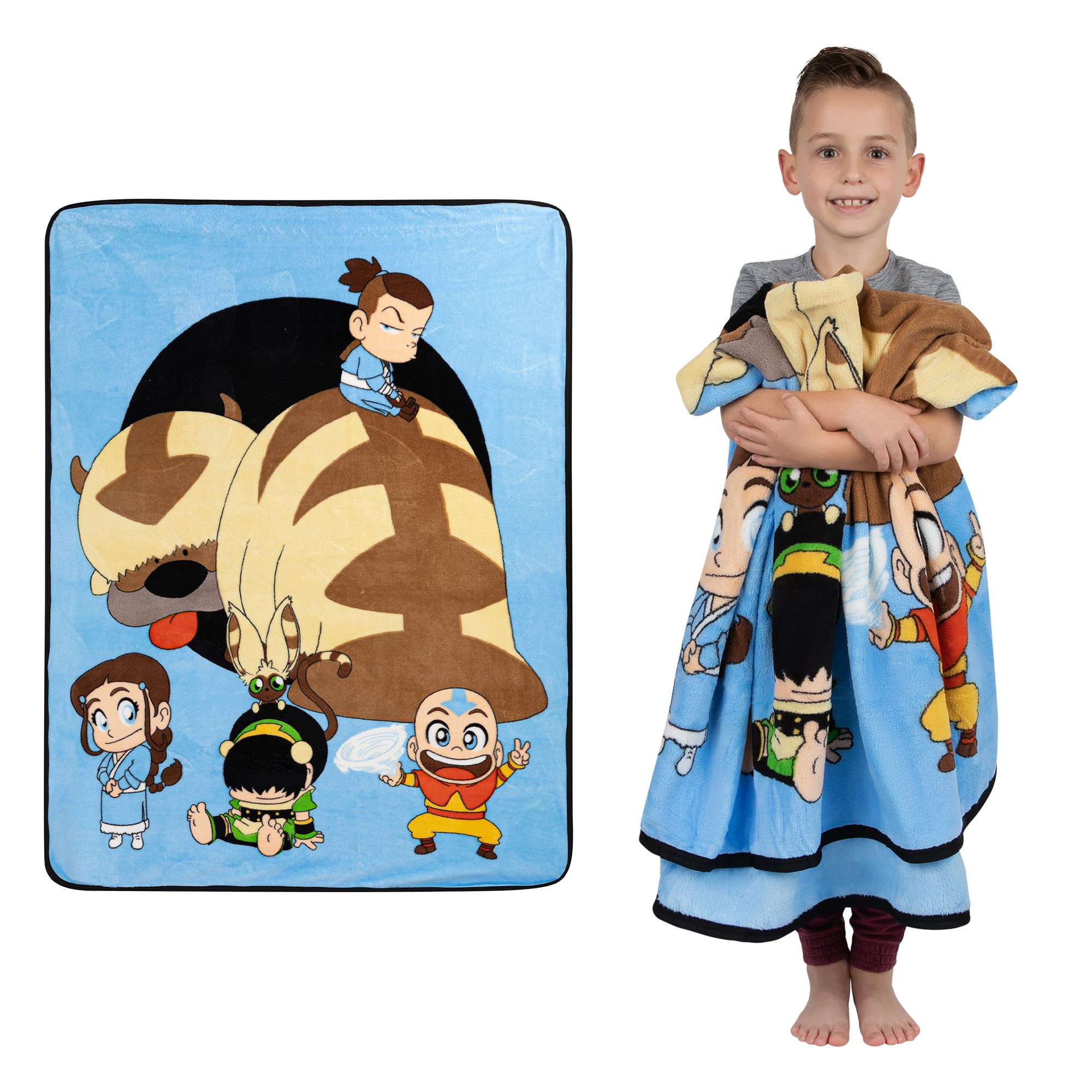 Franco Kids Bedding Soft Plush Micro Raschel Throw, 46 In X 60 In, Avatar The Last Airbender