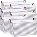Hinwo 70L Extra Large Storage Bins, 6-Pack Closet Organizers and Storage, Foldable Clothes Storage Baskets with Handles, Contain