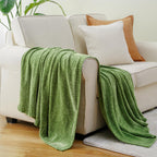 Battilo Home Chenille Knitted Throw Blanket For Couch, Spring Summer Green Throw Blanket For Home Decor, Decorative Cozy Soft Mo