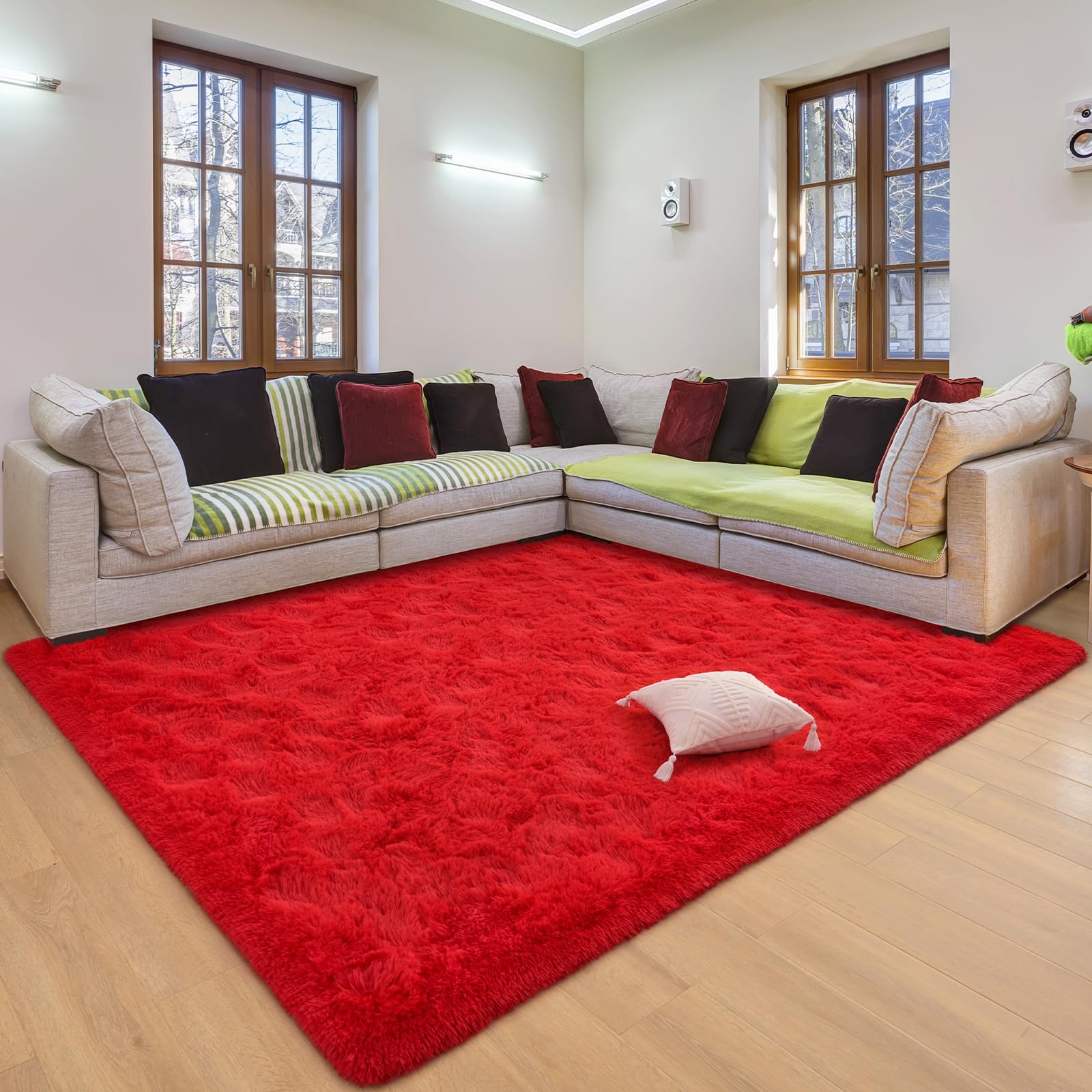 Detum Red Living Room Rug 5X8 Area Rug Red Christmas Rugs For Bedroom Master Room Dining Dorm Kids Room Machine Washable Nonslip