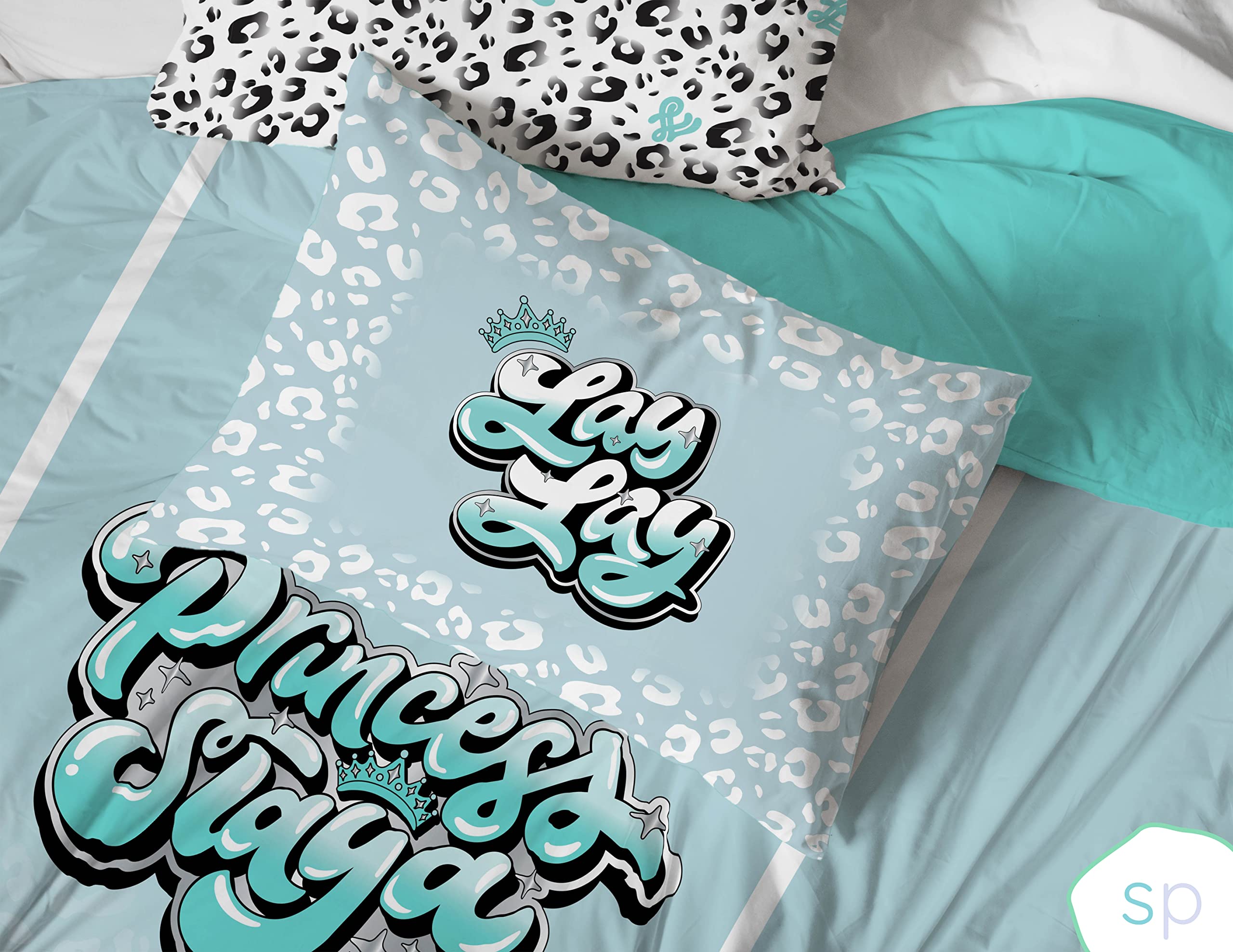 Saturday Park That Girl Lay Lay Princess Twin Bed Set - 5 Piece 100% Organic Cotton Bedding - Gots & Oeko-Tex Certified (Nickelo