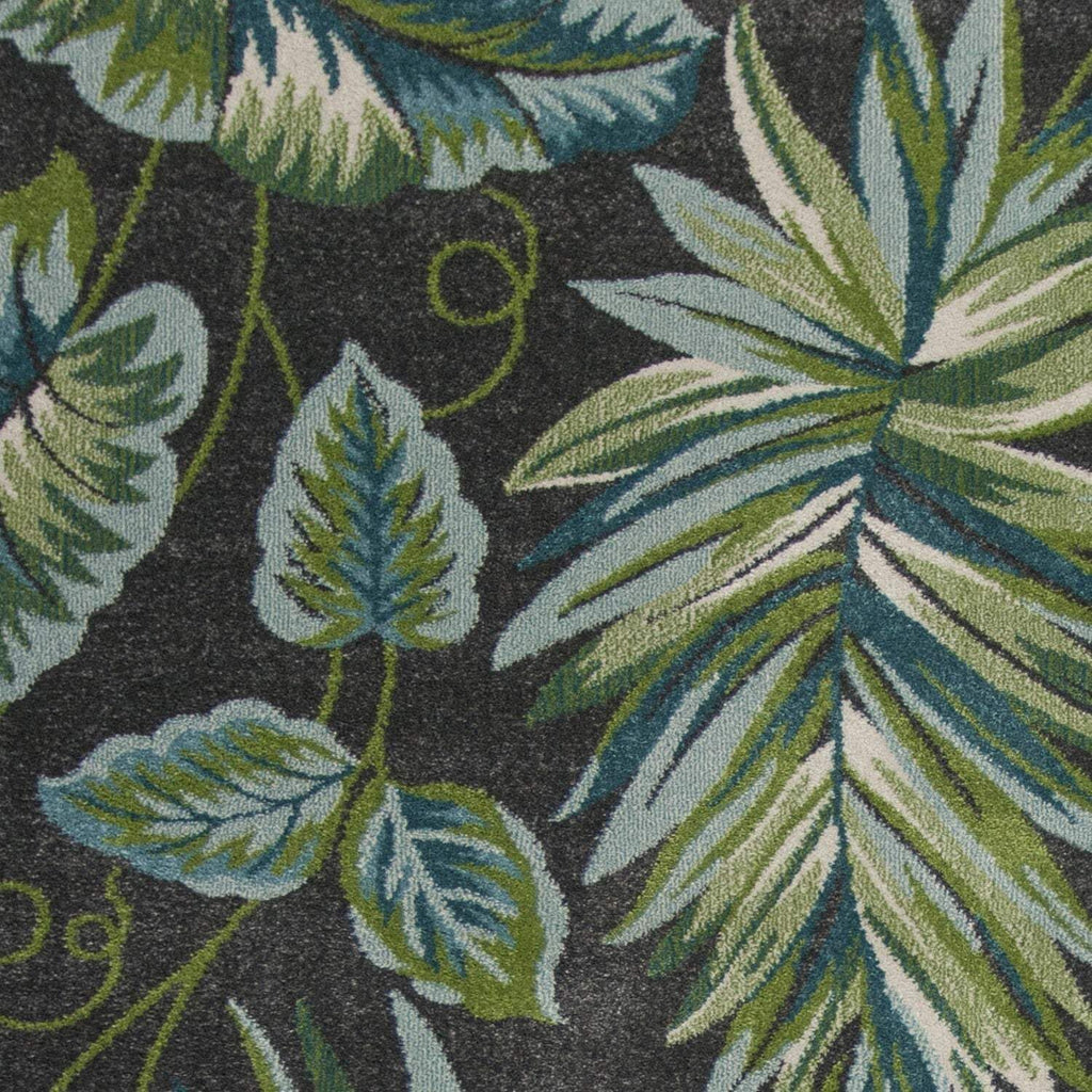 HomeRoots 3'X5' Grey Floral Polypropylene Rug