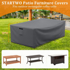Startwo Patio Furniture Covers Waterproof For Coffee Table Cover, Heavy Duty Durable Rectangular Outdoor Table Cover Fits Up To 48L X 28Wx 13H Inches, Grey