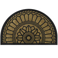 Mibao Half Round Door Mat, Non-Slip Welcome Entrance Way Mat, Durable Rubber Door Mats, Low-Profile Heavy Duty Doormat, Half Cir