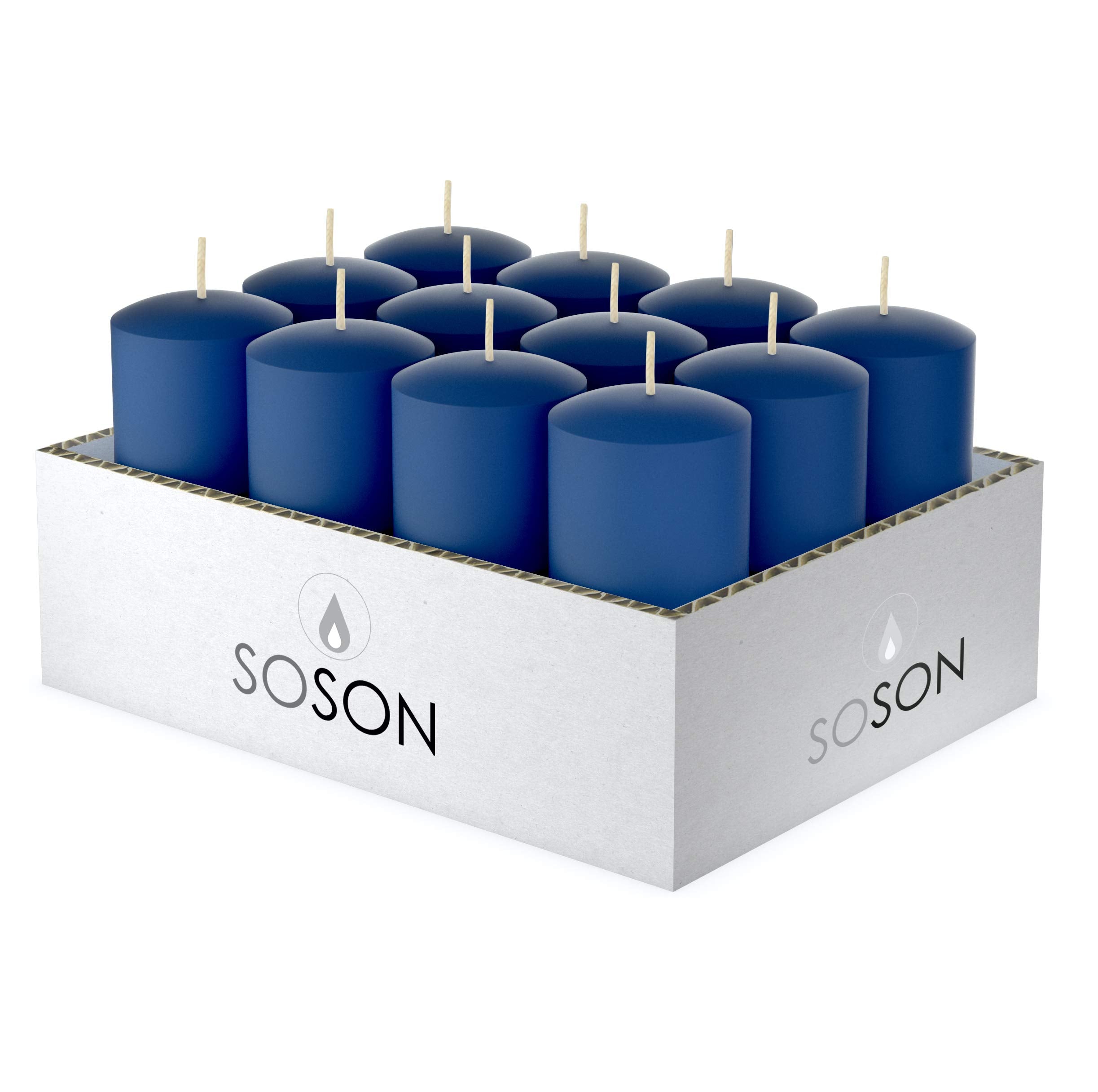 Simply Soson Votive Candles Bulk, 24 Blue Votive Candles, 10 Hours Burn time, Small Candles, Bulk Candles, Unscented Candles, Ca
