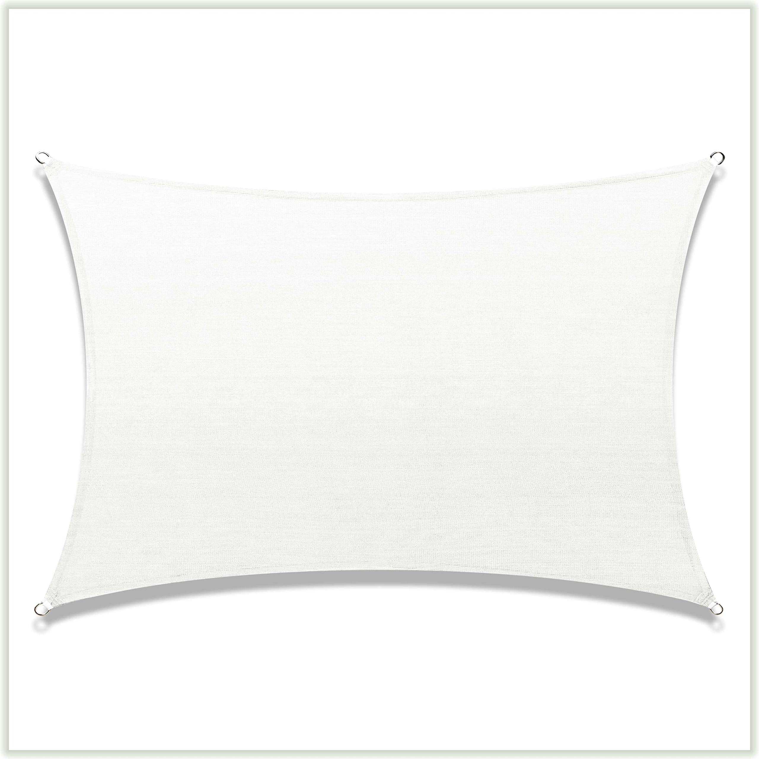 Colourtree Tapr1216 Custom Size 7' X 12' White Sun Shade Sail Canopy Uv Block Upf50 Rectangle - Commercial Standard Heavy Duty -