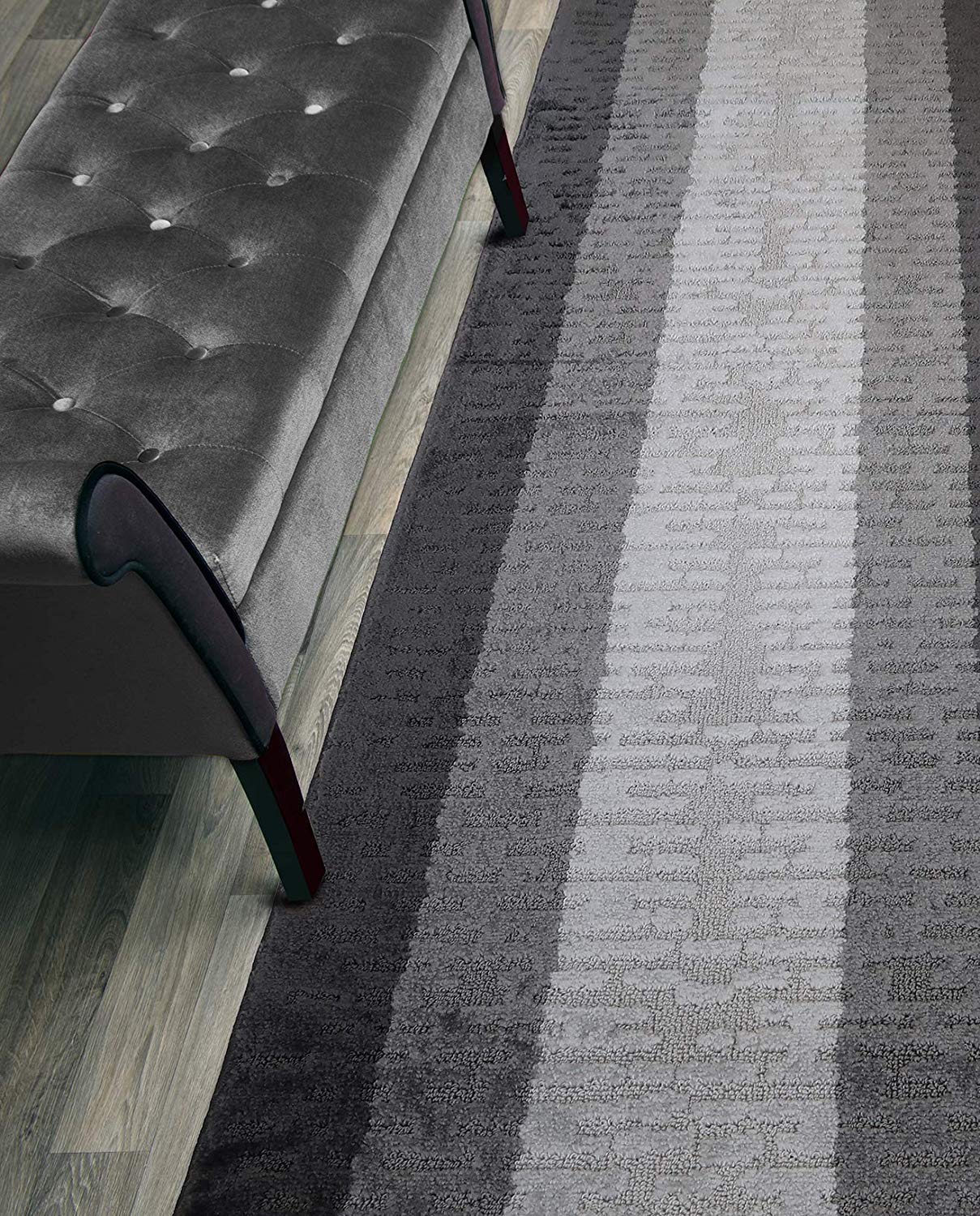 ORFA HOME Custom Length Hallway Runner Rug,Slip Resistant,Abstract Anthracite, 26 Inch X 8 feet, Sold and Priced Per Foot