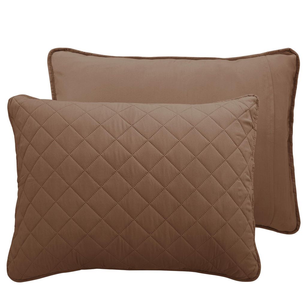 Easy-Going King Size Reversible Quilt Set With 1 Quilt And 2 Pillow Shams, Soft Bed Quilt Cover, Water Resistant Lightweight Microfiber Bedspread, Stain Resistant, Brown/Beige