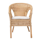 bali & pari Modern Bohemian Natural Rattan Dining Chair - Stylish & Eco-Friendly, Natural Color, Perfect for Home Decor