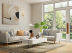 Neos Modern Furniture Rectangle, Lacquer top with 15mm Thick Clear Glass Legs (16" Tall) Coffee Table, White