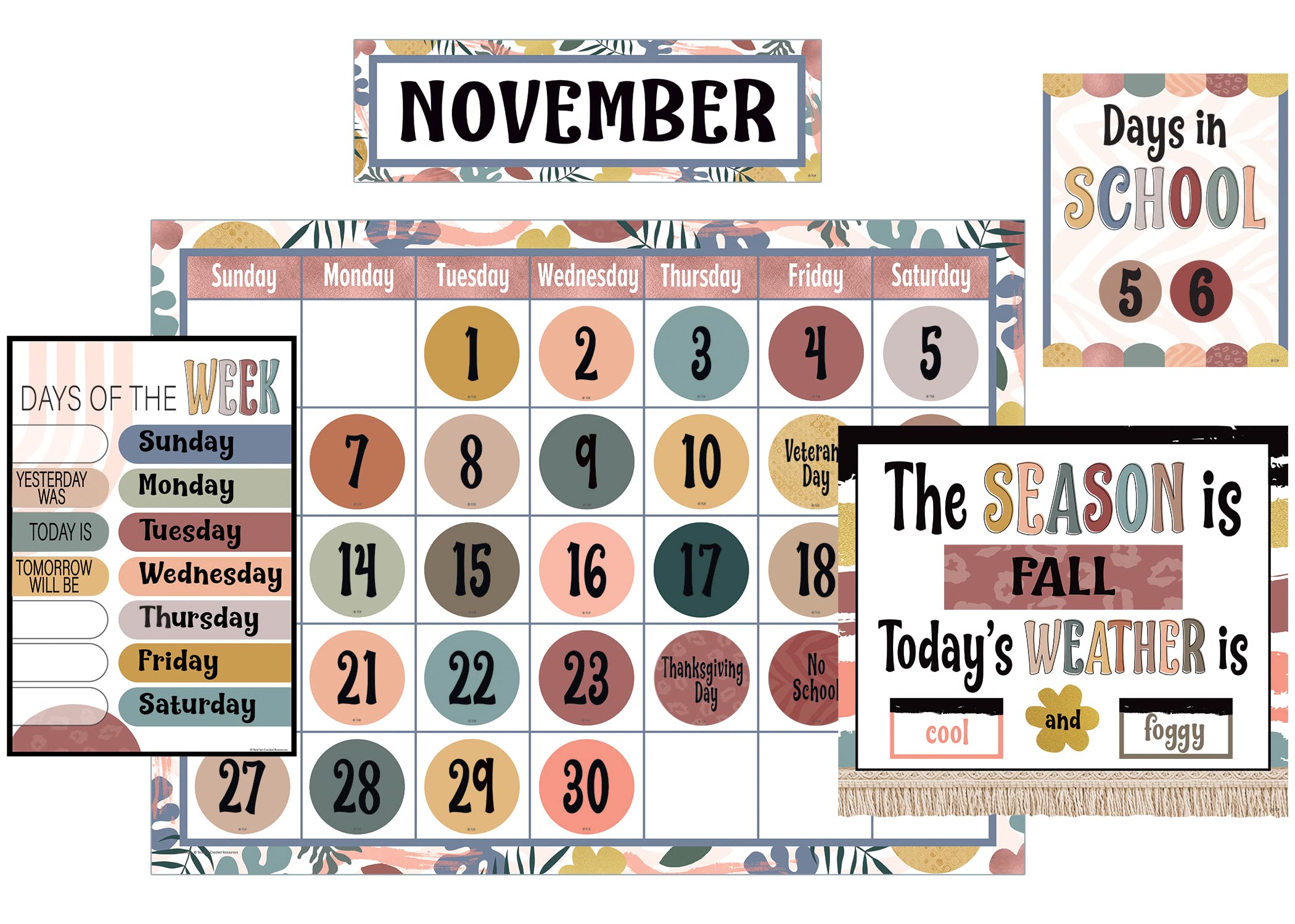 Teacher Created Resources Wonderfully Wild Calendar Bulletin Board Large