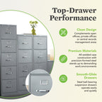 Hon 310 Series Vertical Files W/Locks-5 Drawer File, Vertical, Letter, 15"X26-1/2"X60", Putty