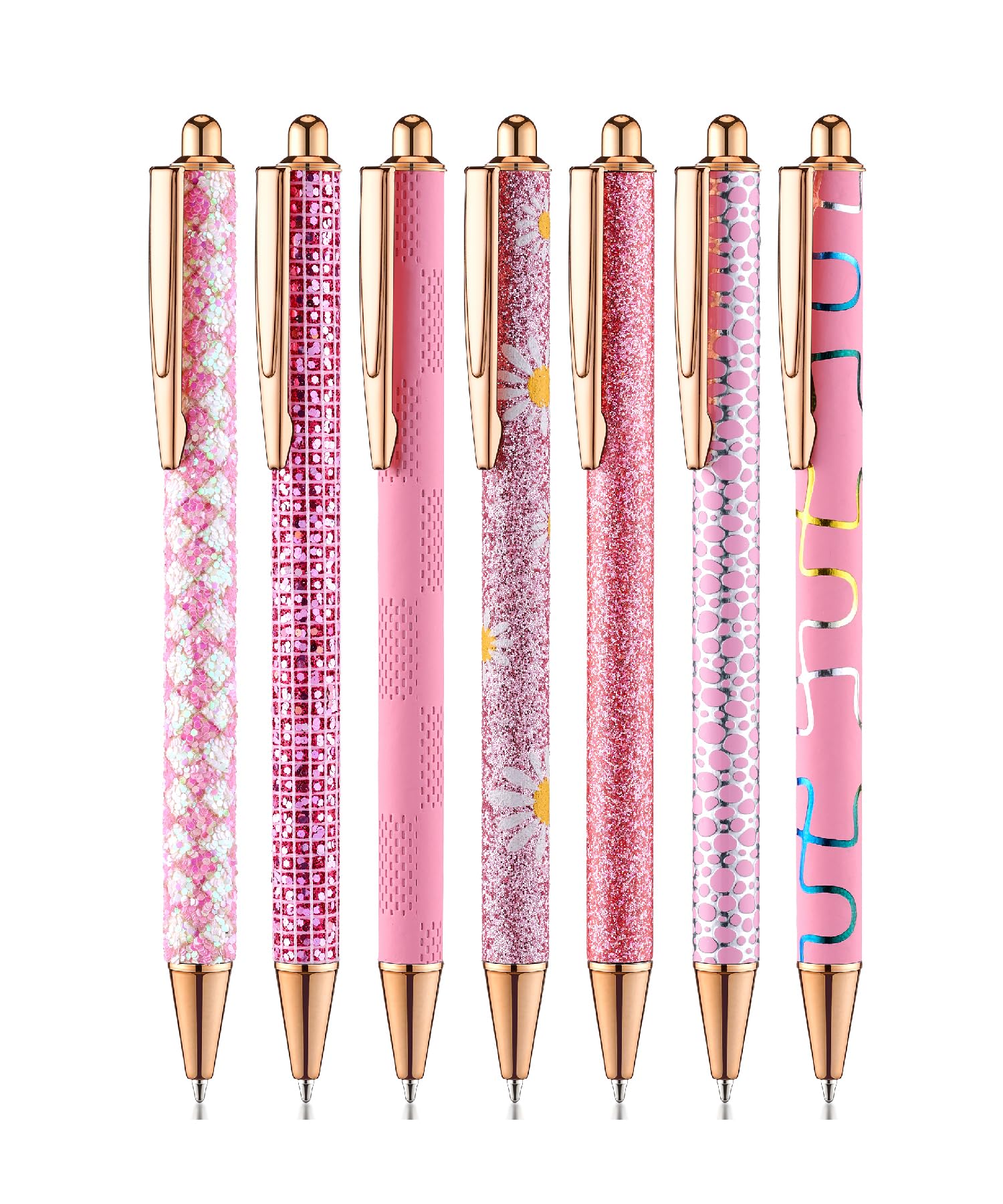 Mr. Pen- Fancy Pens For Women, Pink Paradise, 7 Black Ink Ballpoint Pens With 10 Refills, 1.0Mm, Cute Pens For Journaling, Easte