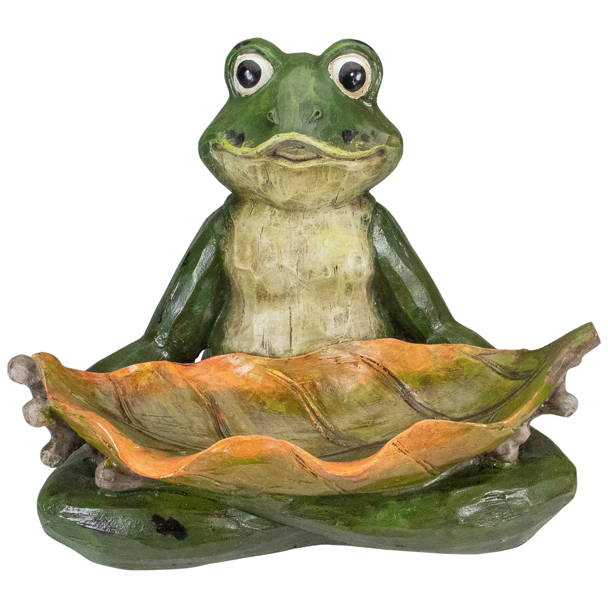 Northlight 14' Green Frog With Leaf Birdfeeder Outdoor Garden Statue