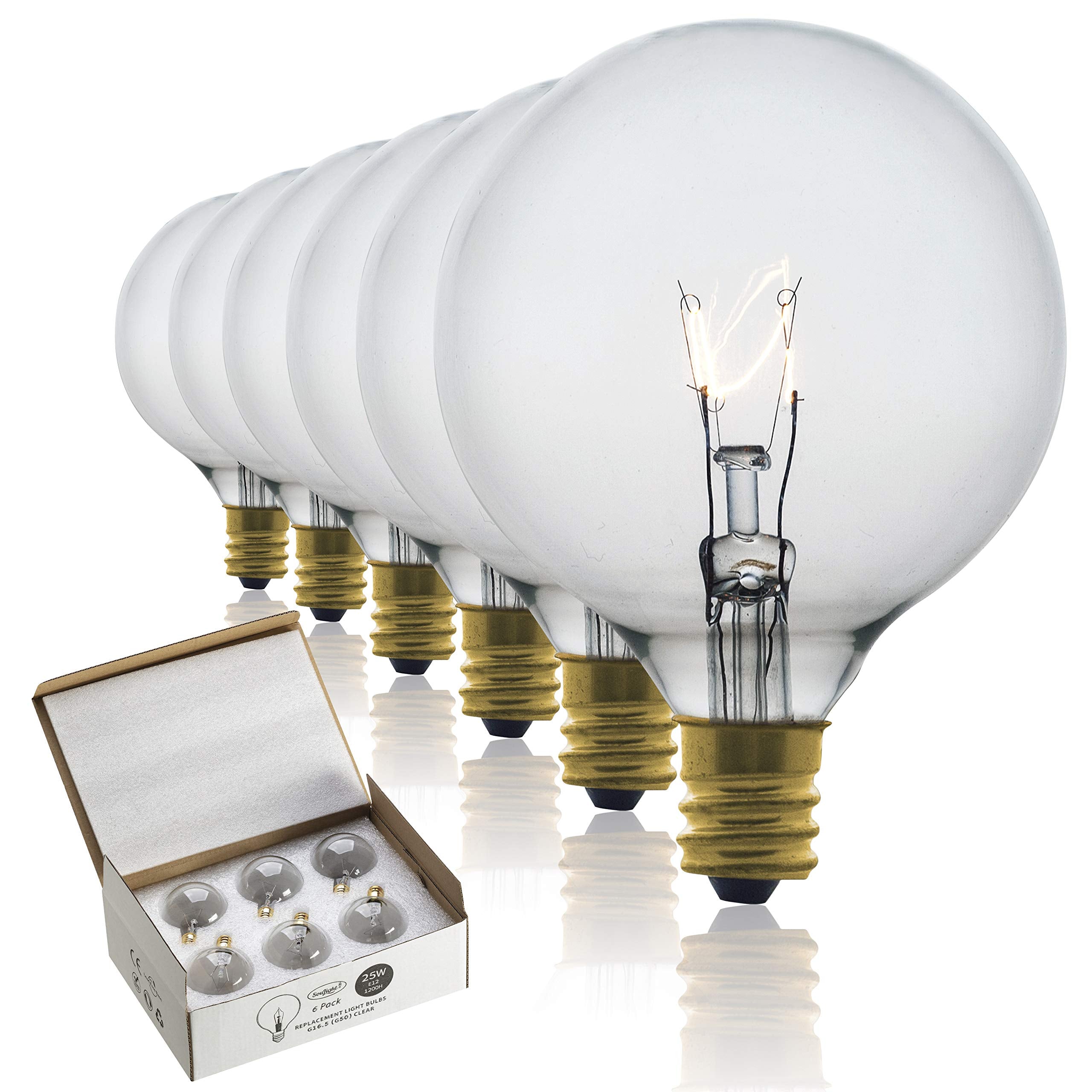 SouLight 25 Watt Wax Warmer Bulbs for Full Size Scentsy Warmer & Scentsy Burner - Replacement Light Bulbs. Incandescent E12 Sock