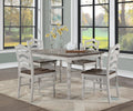 Acme Bettina 5-Piece Wooden Dining Set in Antique White and Weathered Oak