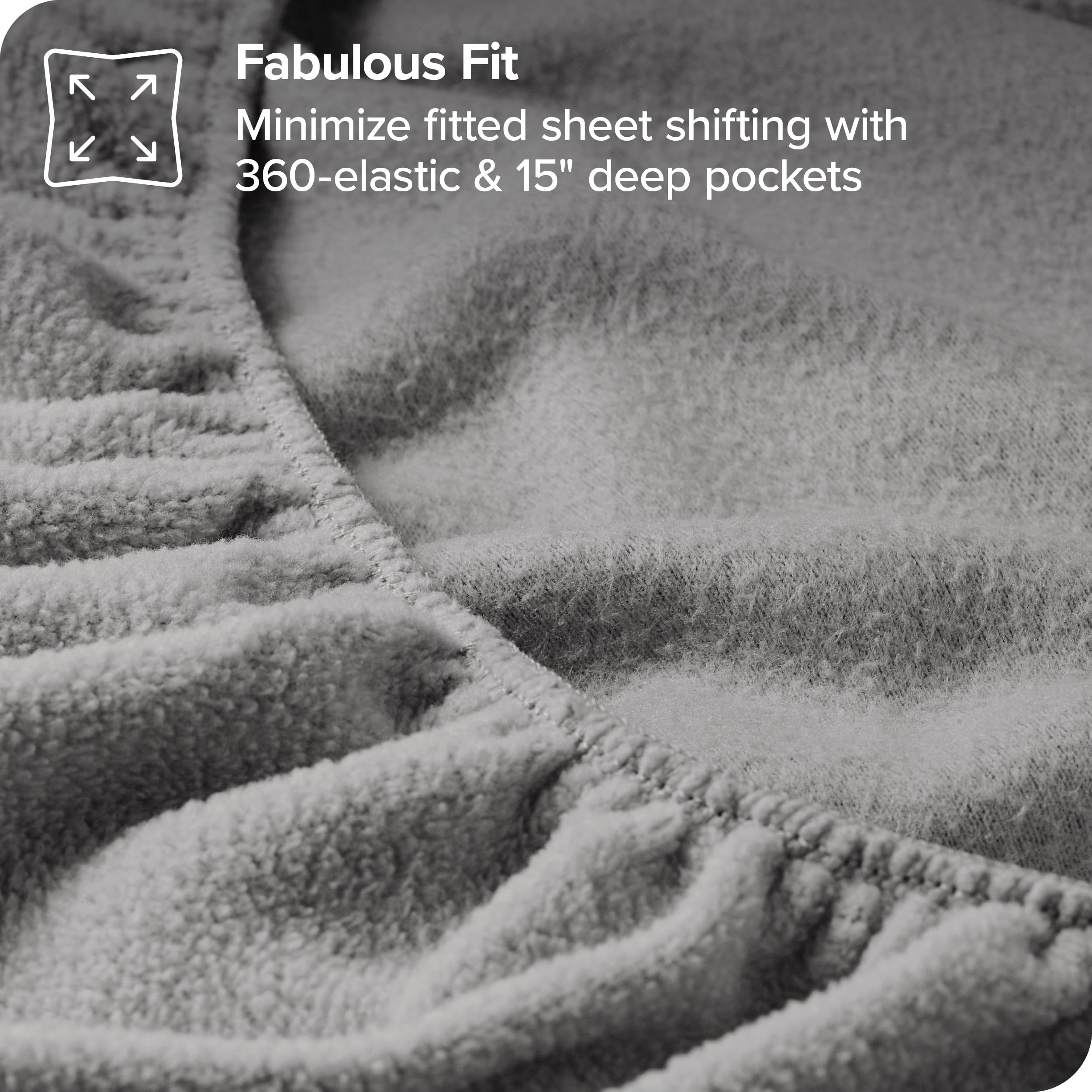 Bare Home Super Soft Fleece Fitted Sheet - King Size - Extra Plush Polar Fleece - Deep Pocket - All Season Cozy Warmth (King, Li