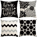 Spring Summer Pillow Covers 18 X 18 Inch Set Of 4 Modern Farmhouse Decorative Pillow Cover Geometric Floral Cushion Covers For C