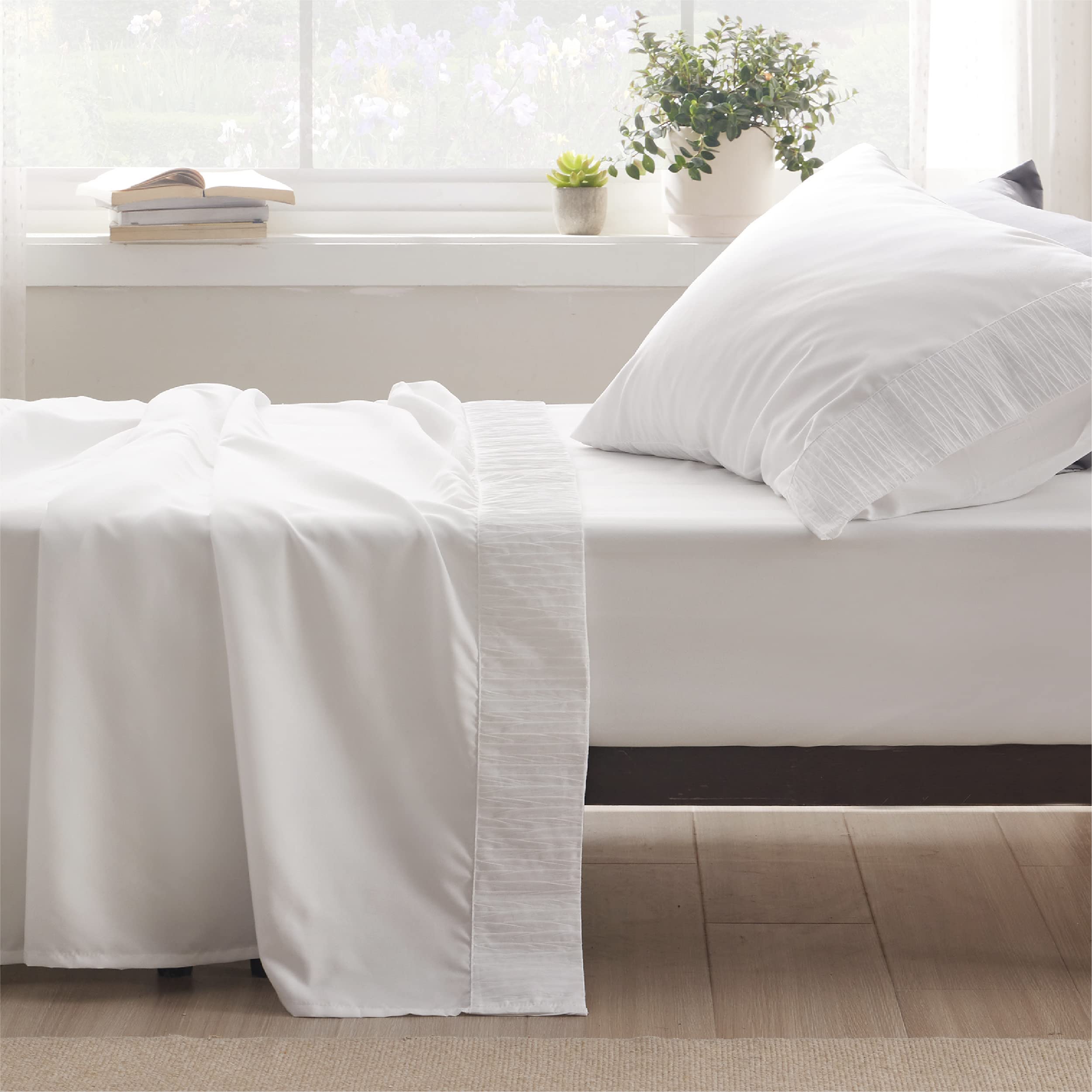 Bedsure Twin Xl Sheets Dorm Bedding - Soft Extra Long Twin Bed Sheets, 3 Pieces Hotel Luxury White Sheets Twin Xl, Easy Care Mic