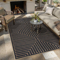 Lahome Neutral Outdoor Rug 5x7, Black and White Rug for Living Dining Room