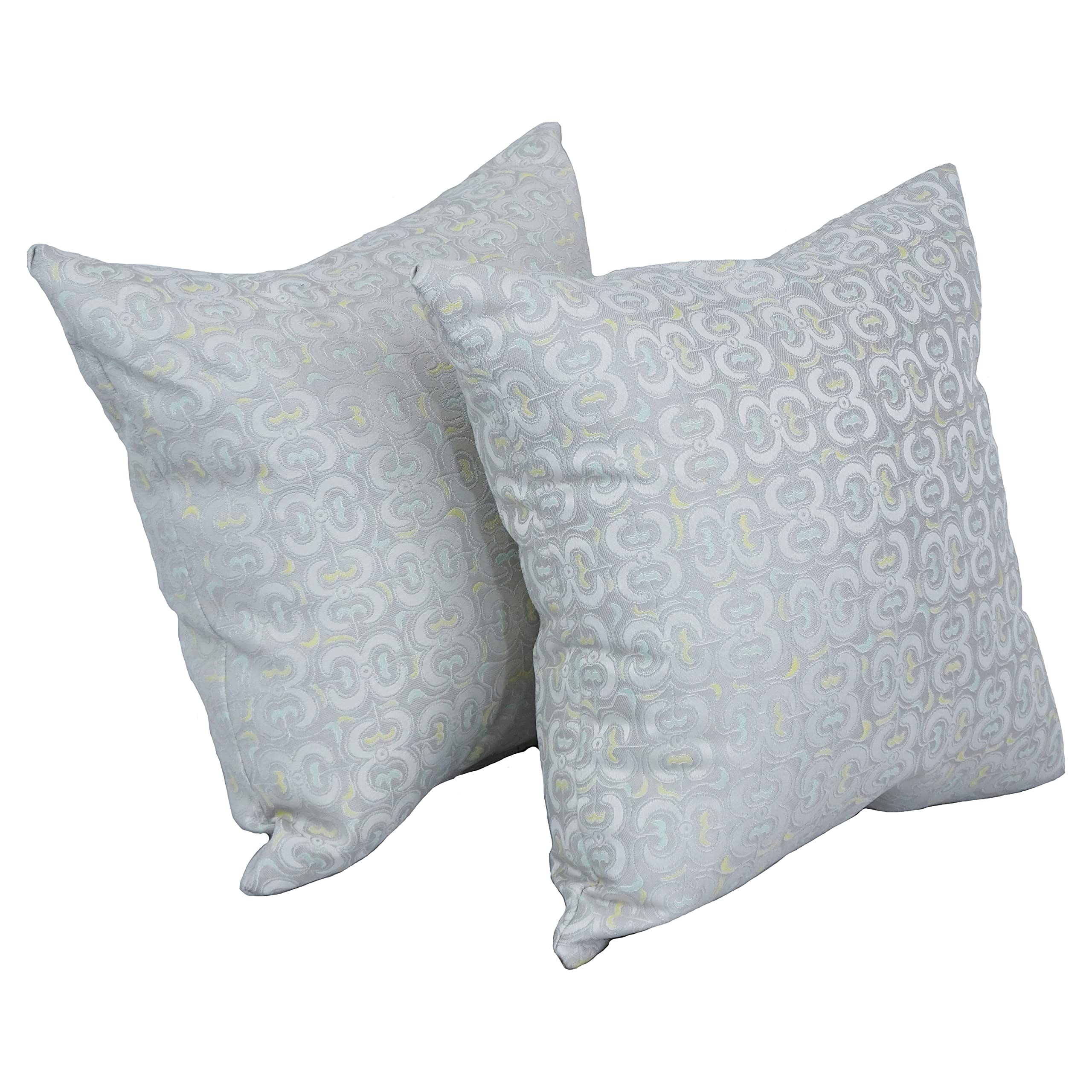 Blazing Needles Square Jacquard Throw Pillows, 17", Mahlika Sorbet 2 Count