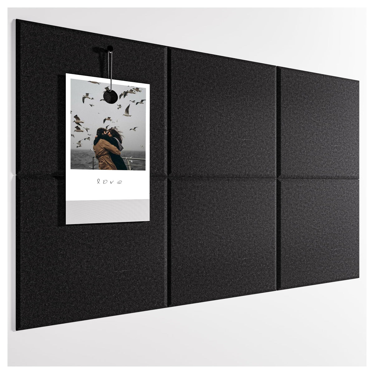 Yoillione Felt Bulletin Board For Wall: Large Cork Board For Office - Corkboard Tiles Self Adhesive - Black Pin Board Squares