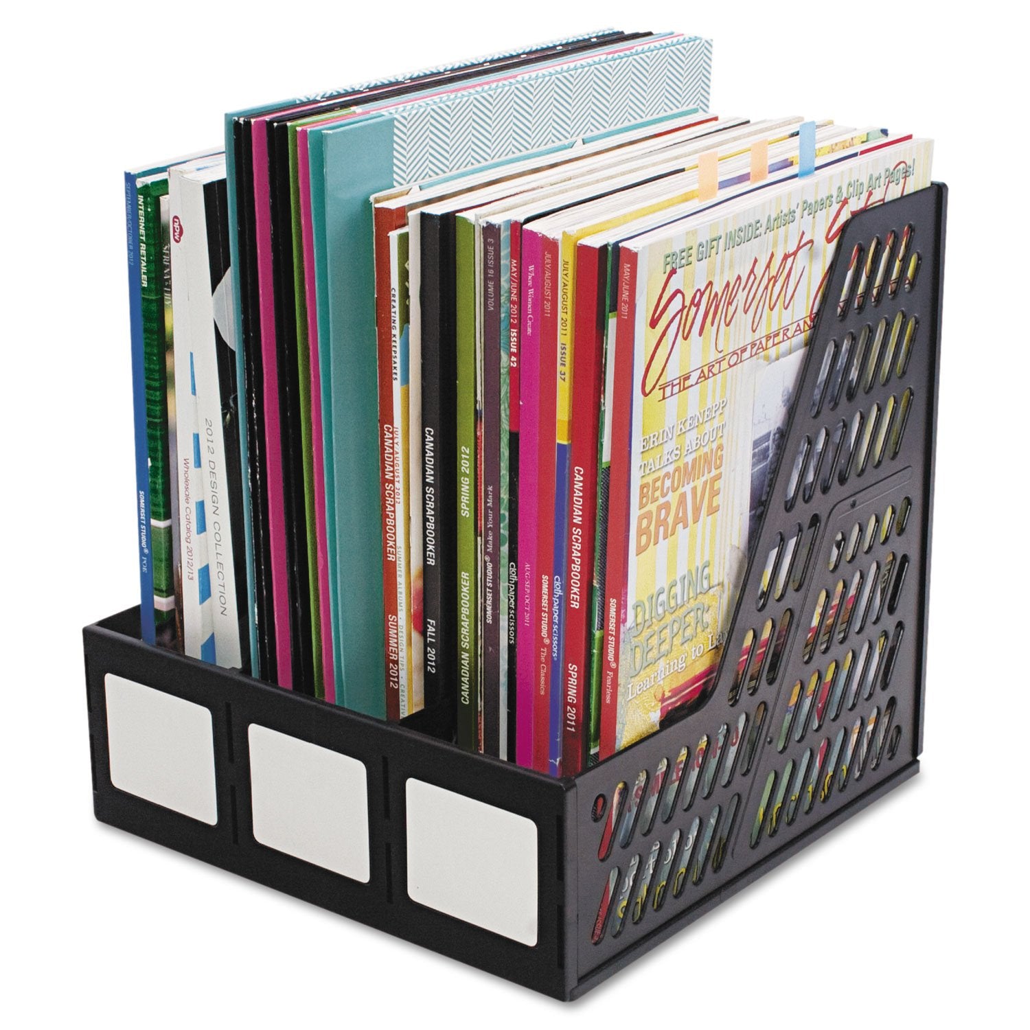 Advantus 34091 Literature File, Three Slots, Black