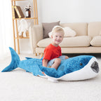 Mukouxun 48Inch Whale Shark Stuffed Animal Giant Whale Shark Plush Pillow Toy Realistic Big Whale Shark Stuffed Animals Plush Hu