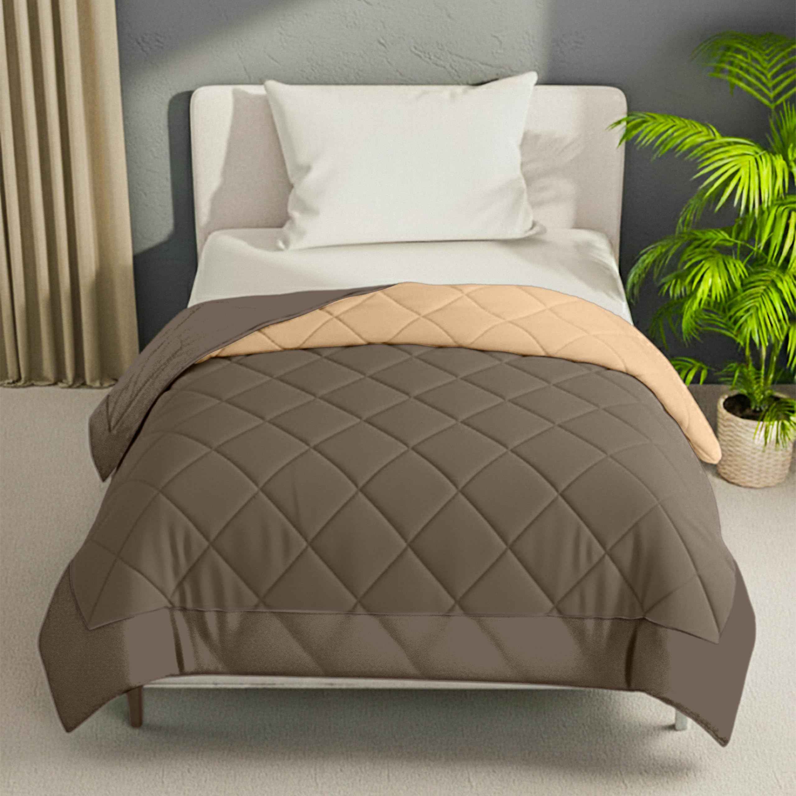 Enera Nesta Single Bed Comforter | Soft, Lightweight & Breathable AllSeason Ac Blanket | 250 Gsm Reversible Quilt | | Microfibe