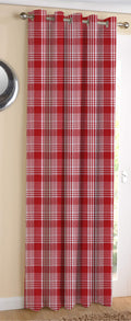 AIRWILL  Cotton Blackout and Room Darkening 9ft Long Door Curtains Pack of 1 pc. (Self Design  Red)