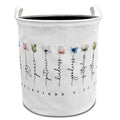EVIHCG Christian Floral Laundry Basket with Handles, Galatians 5:2223 Bible Verse Religious Collapsible Waterproof Laundry Hamp