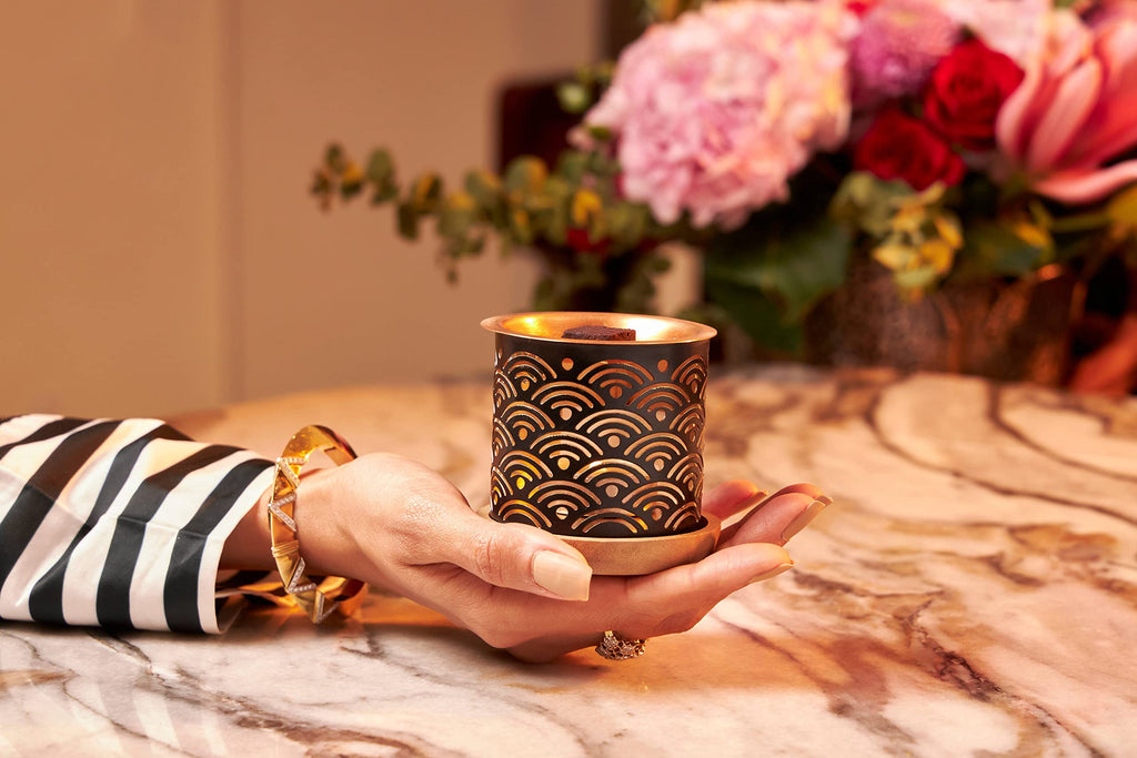 Oud Al Sawsani Bakhoor Set By Dukhni | 2 X 9 Piece Each & Rainbow Bakhoor Burner | Arabic Bakhoor Incense | Saffron Oud Blend |